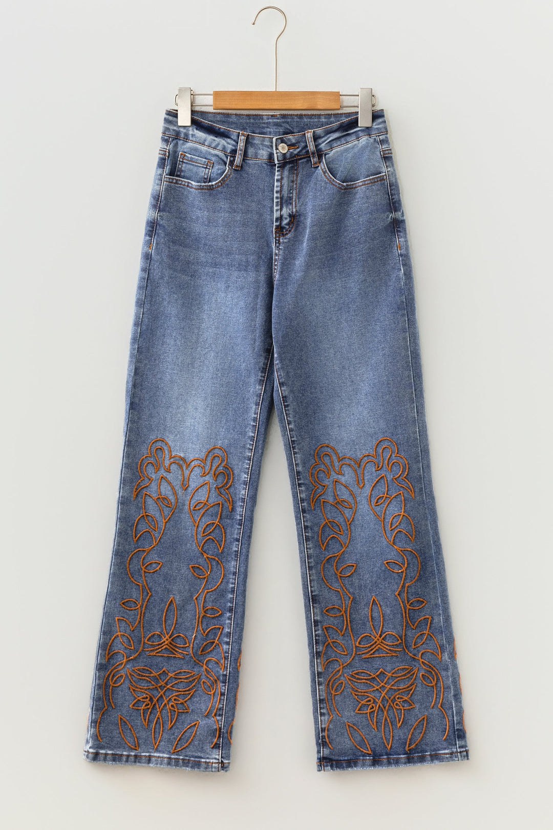 Denim Embroidered Jeans