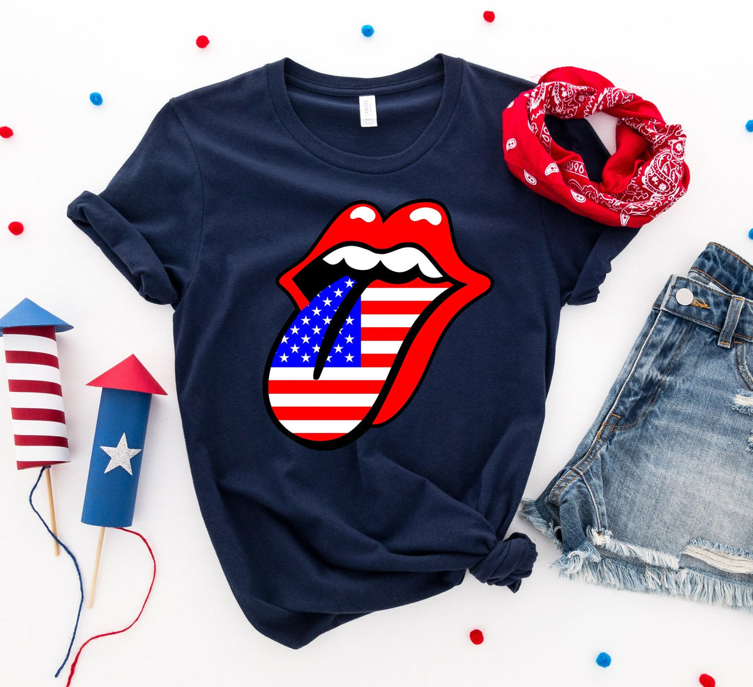USA Lips 4th of July T-Shirt | Bella Canvas Unisex Tee