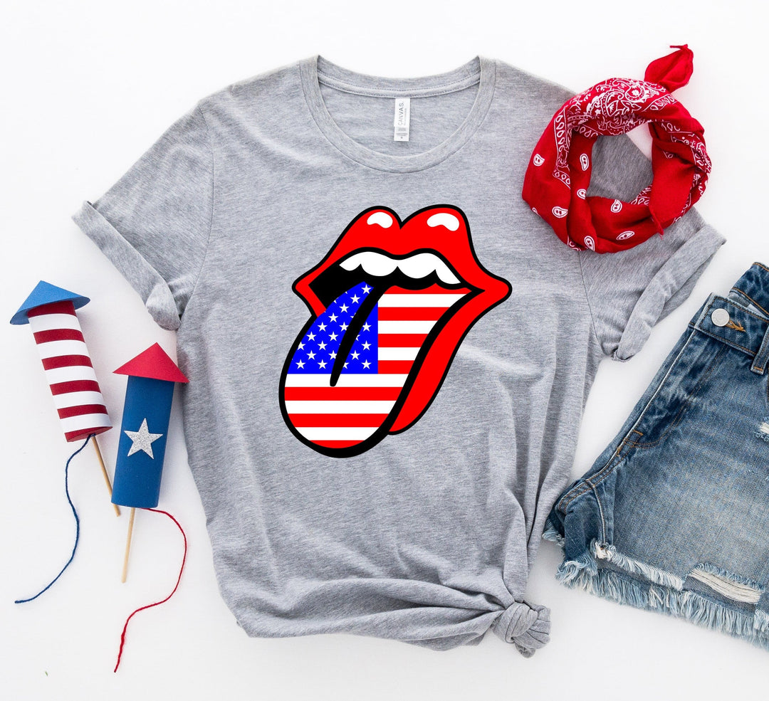 USA Lips 4th of July T-Shirt | Bella Canvas Unisex Tee
