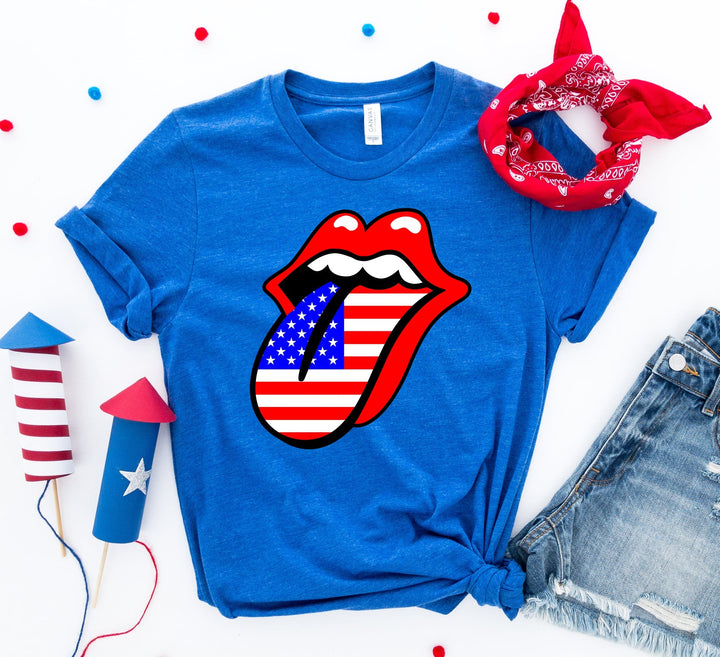 USA Lips 4th of July T-Shirt | Bella Canvas Unisex Tee
