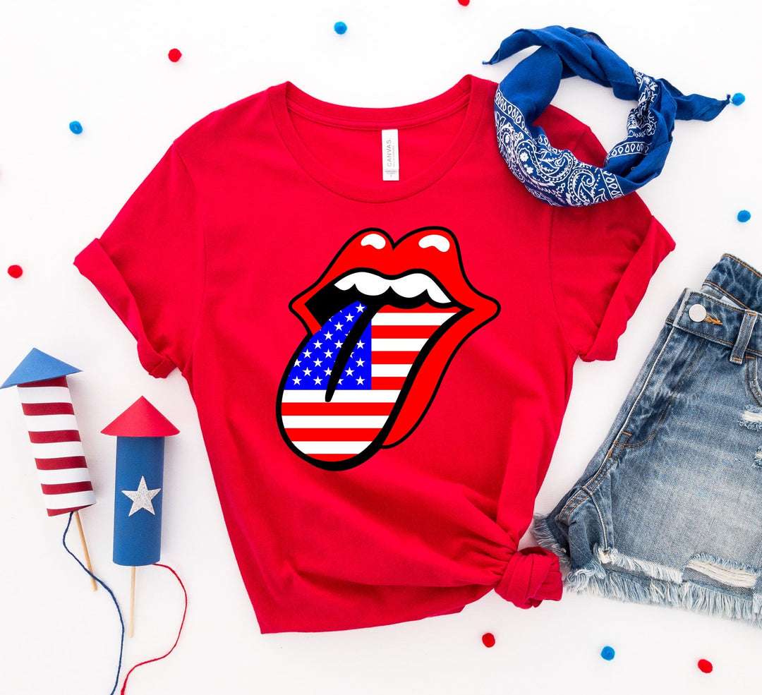 USA Lips 4th of July T-Shirt | Bella Canvas Unisex Tee
