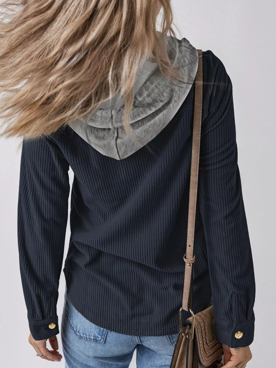 Trailside Charm Hooded Corduroy Button-Down Jacket
