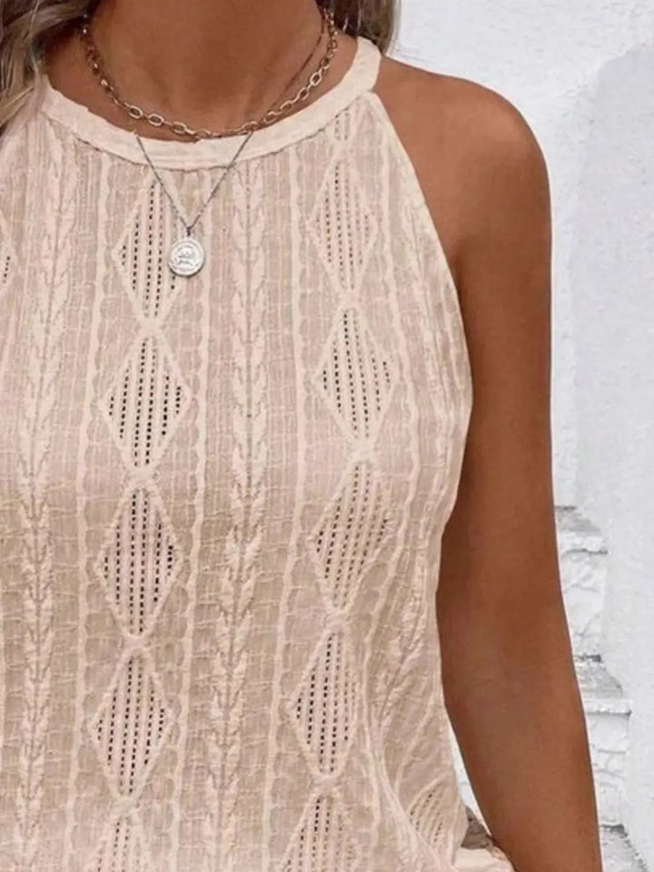 Eyelet Textured Tank Top
