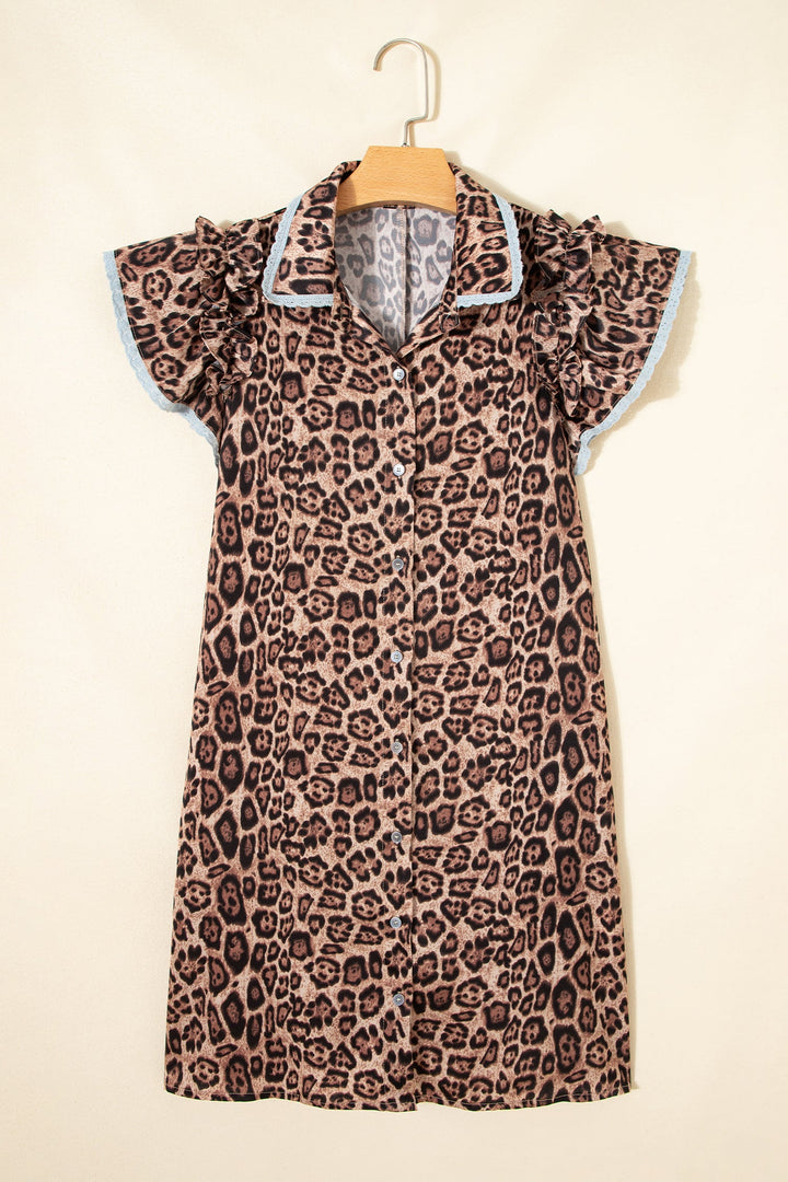 Leopard Lace Mini Dress
