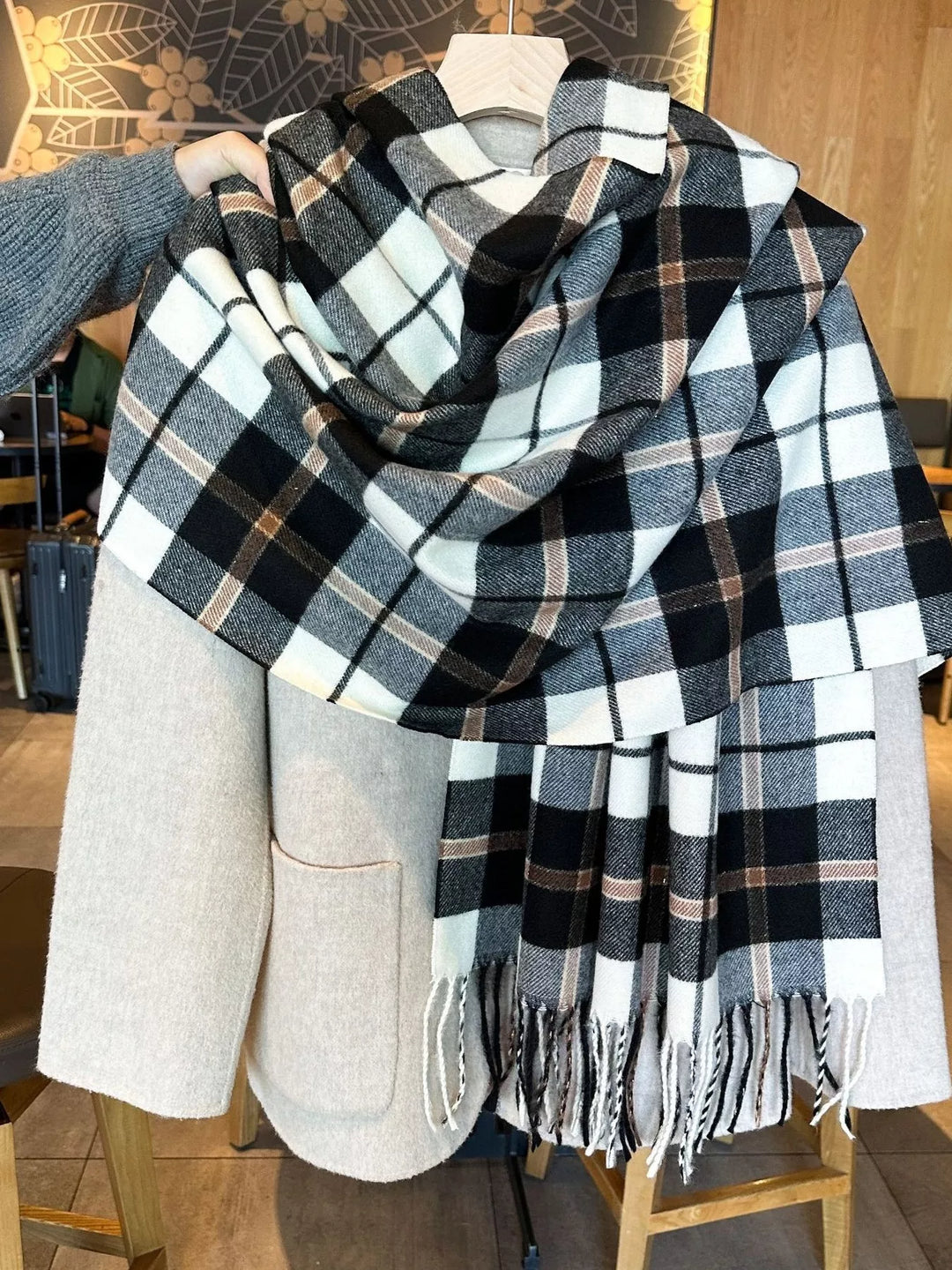 Plaid Fringe Scarf | Fireside Trails