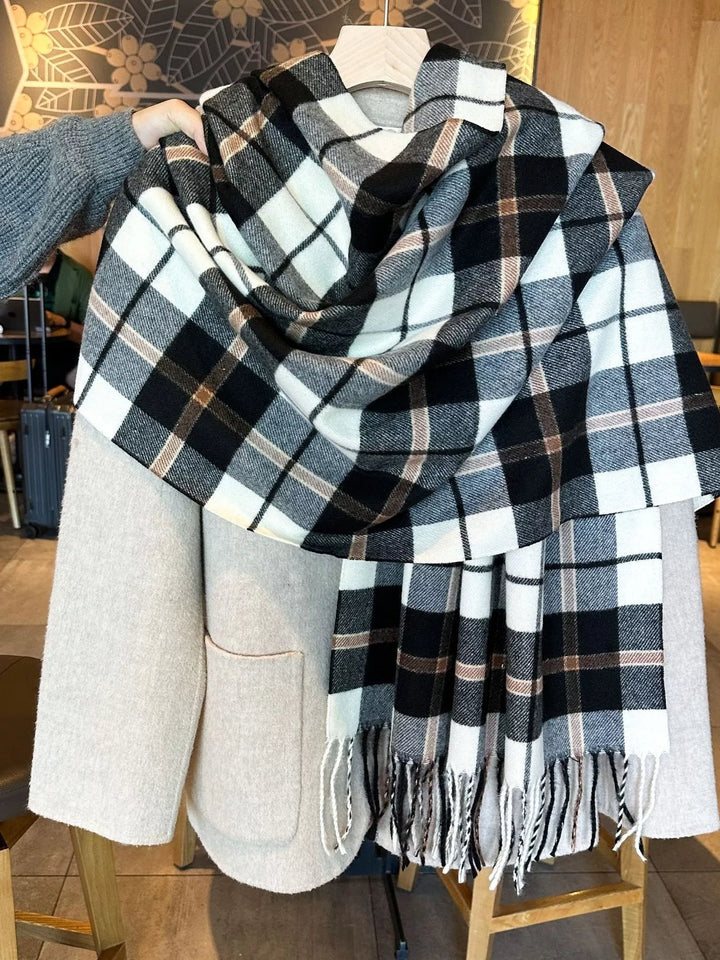 Plaid Fringe Scarf | Fireside Trails