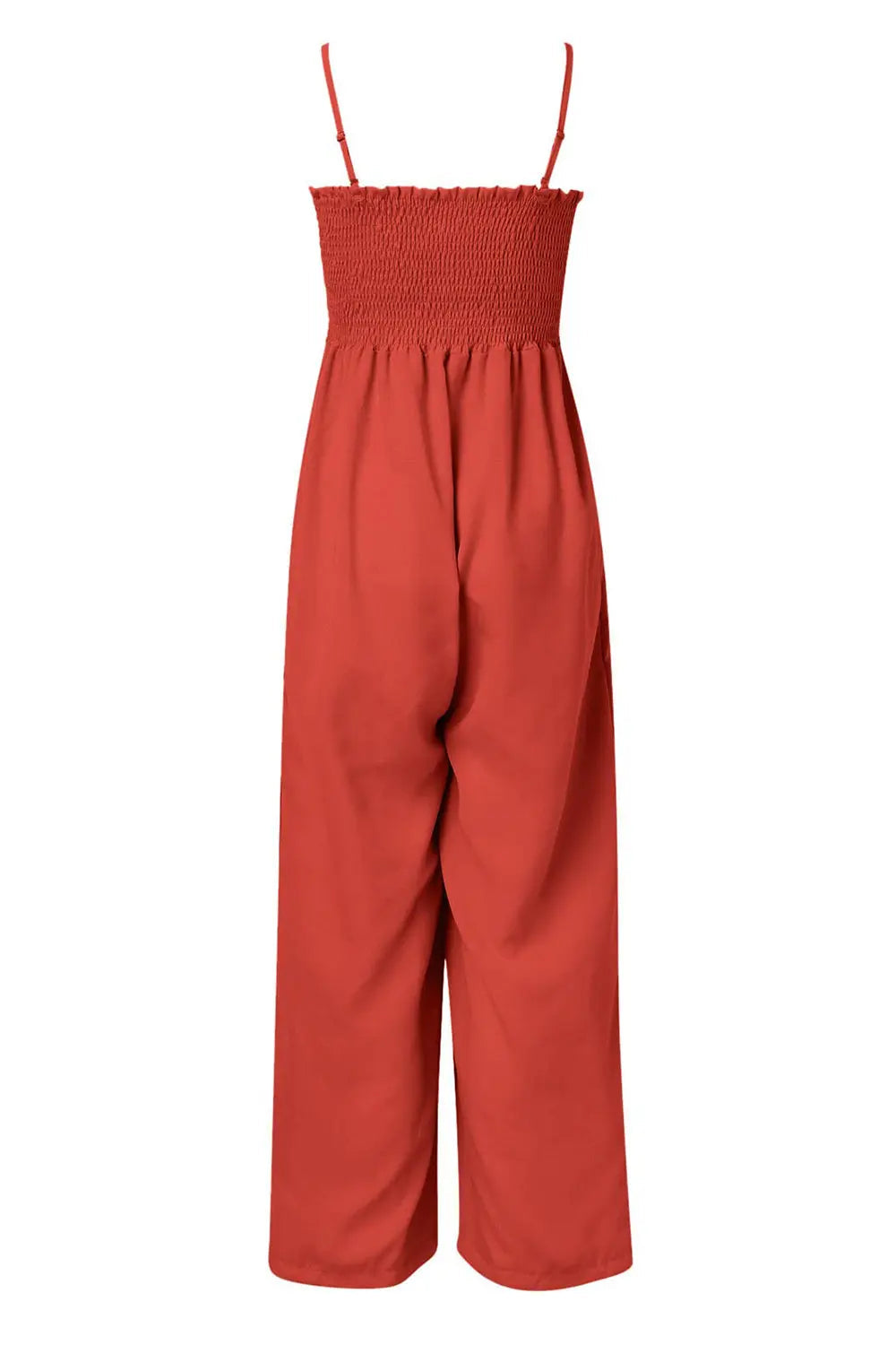 Smocked Spaghetti Strap Wide-Leg Jumpsuit