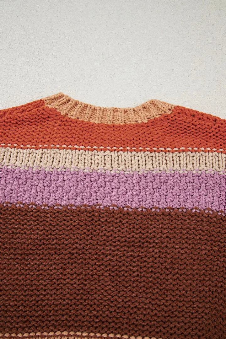 Golden Hour Striped Colorblock Sweater