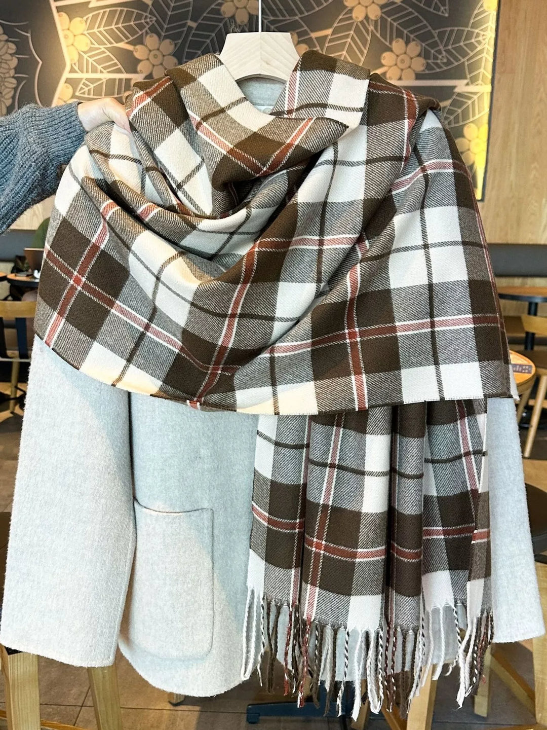 Plaid Fringe Scarf | Fireside Trails