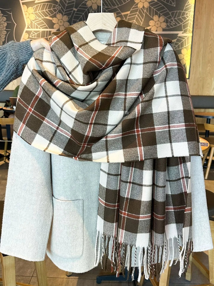 Plaid Fringe Scarf | Fireside Trails