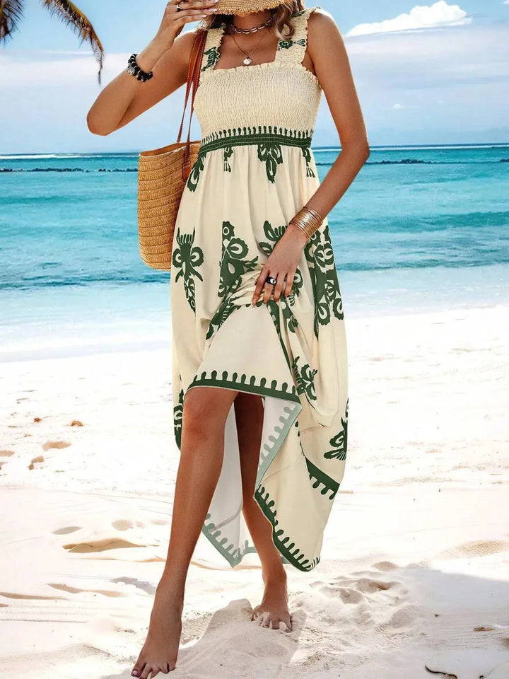 Boho Smocked Maxi Dress