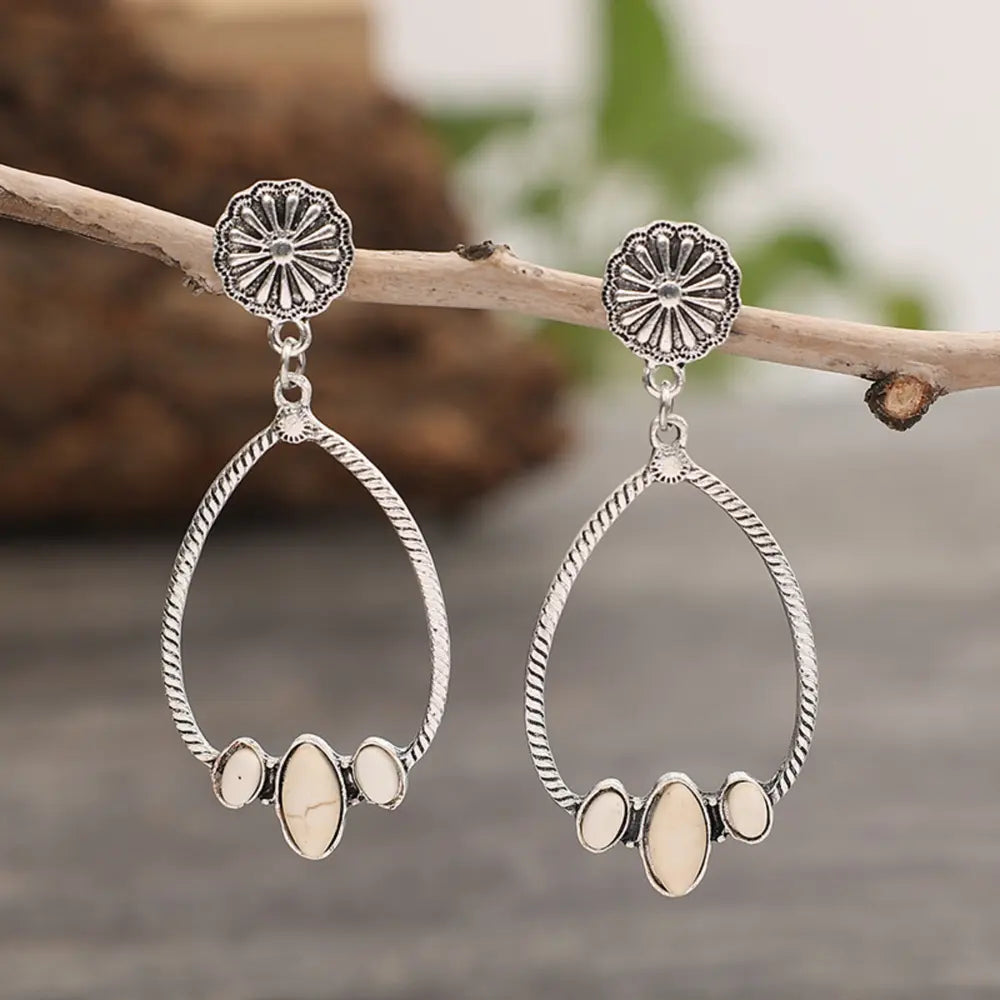 Western Turquoise Teardrop Earrings