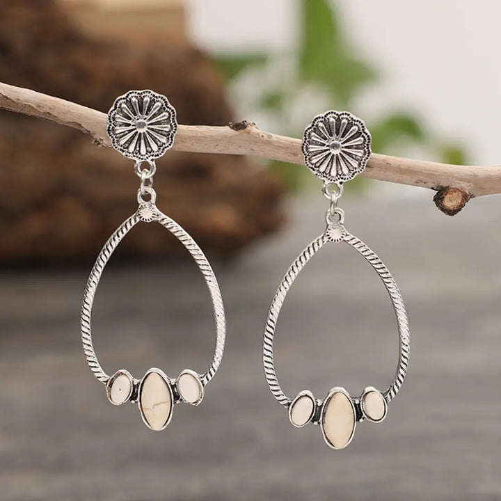 Western Turquoise Teardrop Earrings