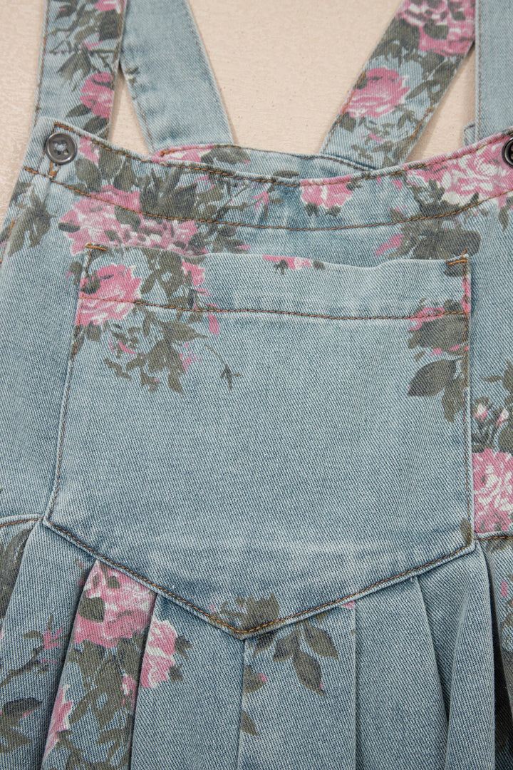 Olivia Wide Leg Denim Jumpsuit | Vintage Wash Boho Overalls