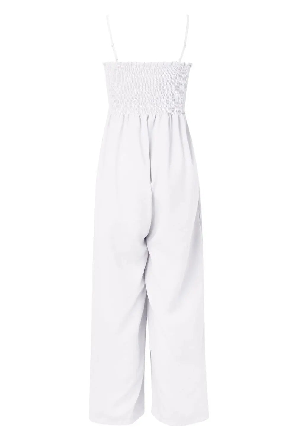 Smocked Spaghetti Strap Wide-Leg Jumpsuit