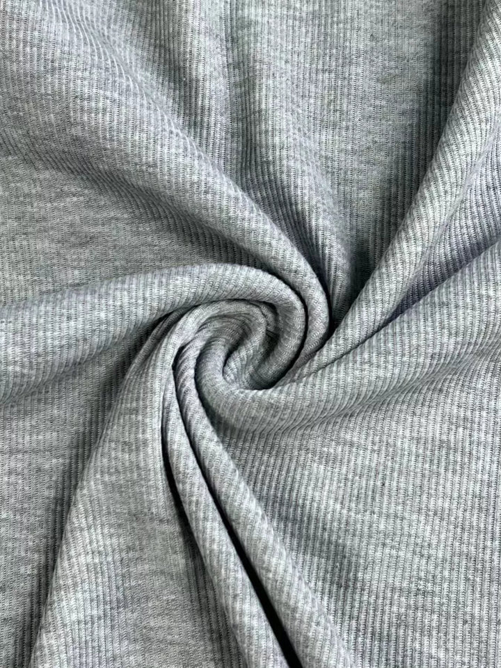 Ruffled Sleeve Ribbed Knit Tee