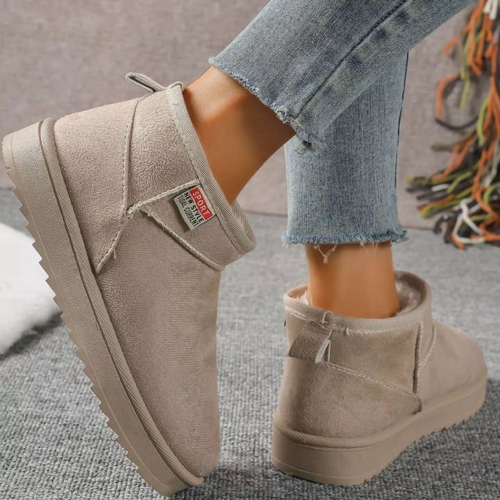Suede Round-Toe Platform Boots